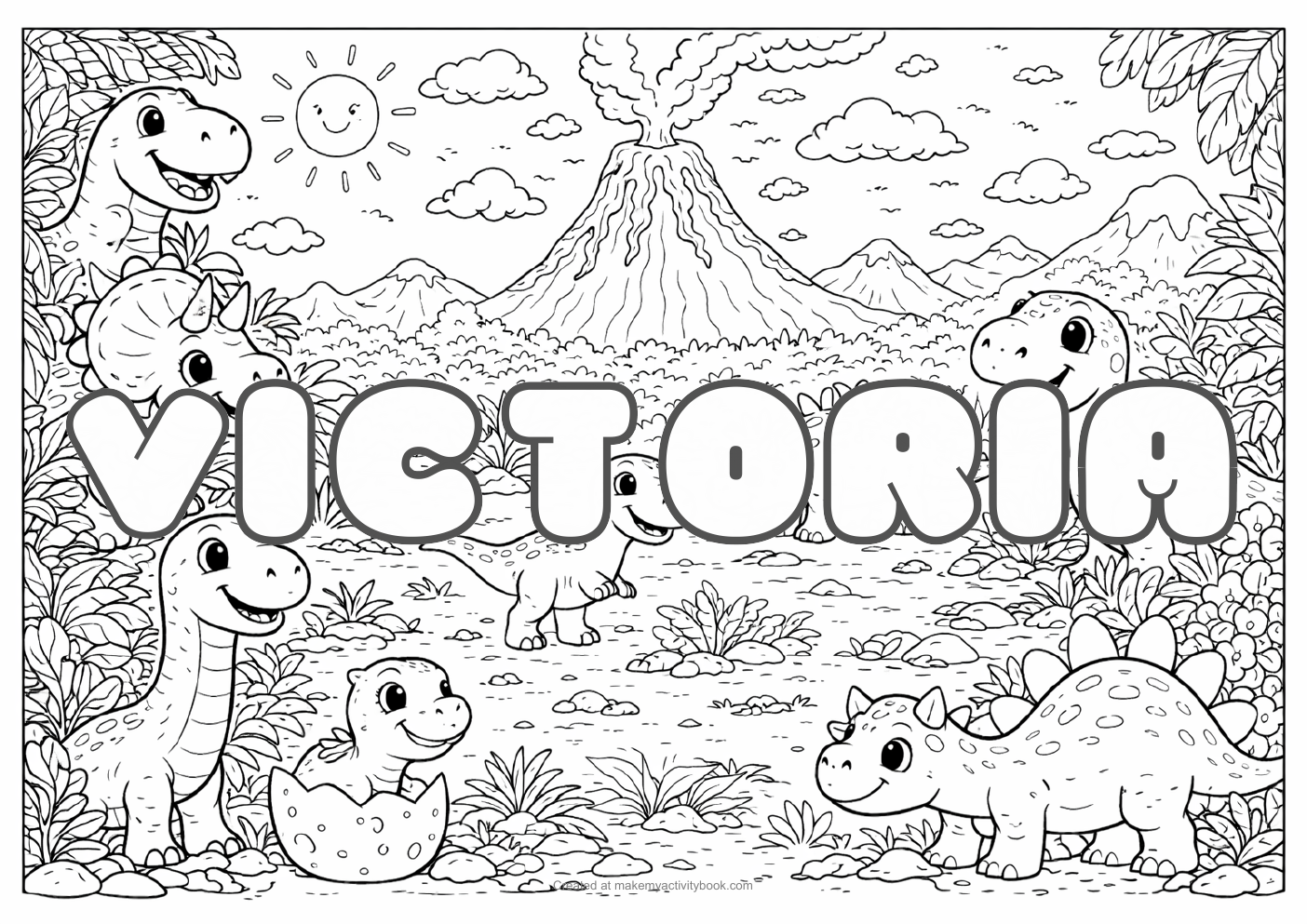 Victoria dinosaur colouring sheet