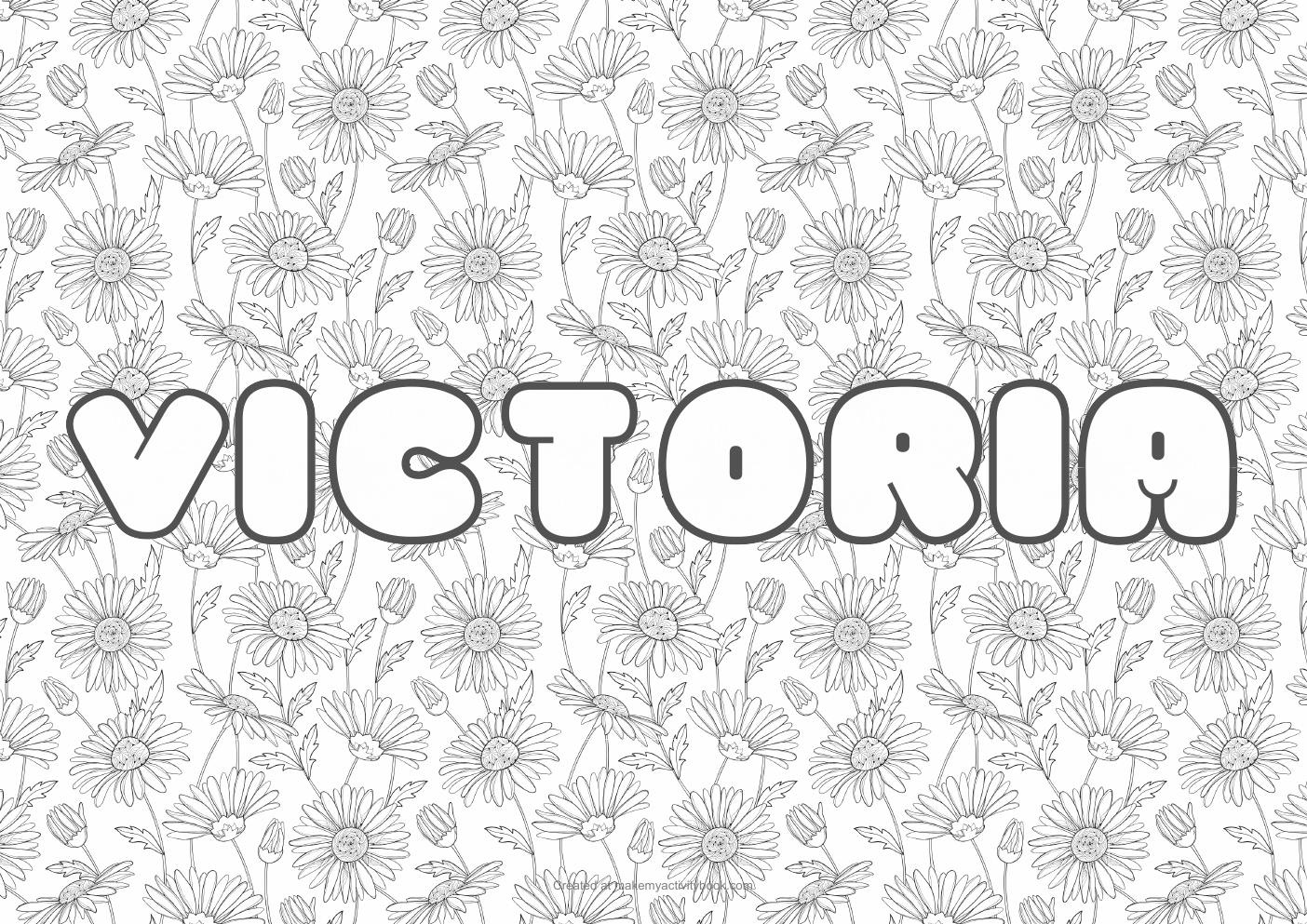 Victoria flowers colouring sheet
