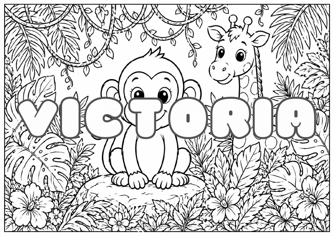 Victoria jungle colouring sheet