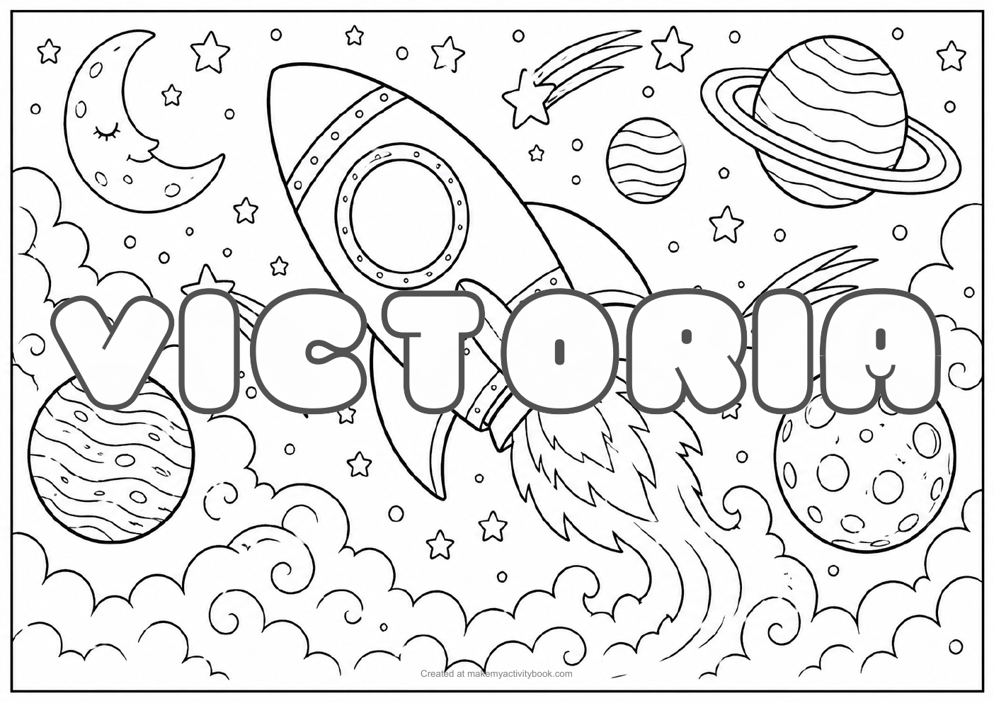 Victoria space colouring sheet