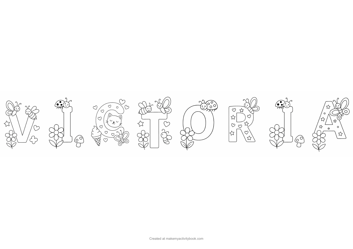 Victoria letters colouring sheet