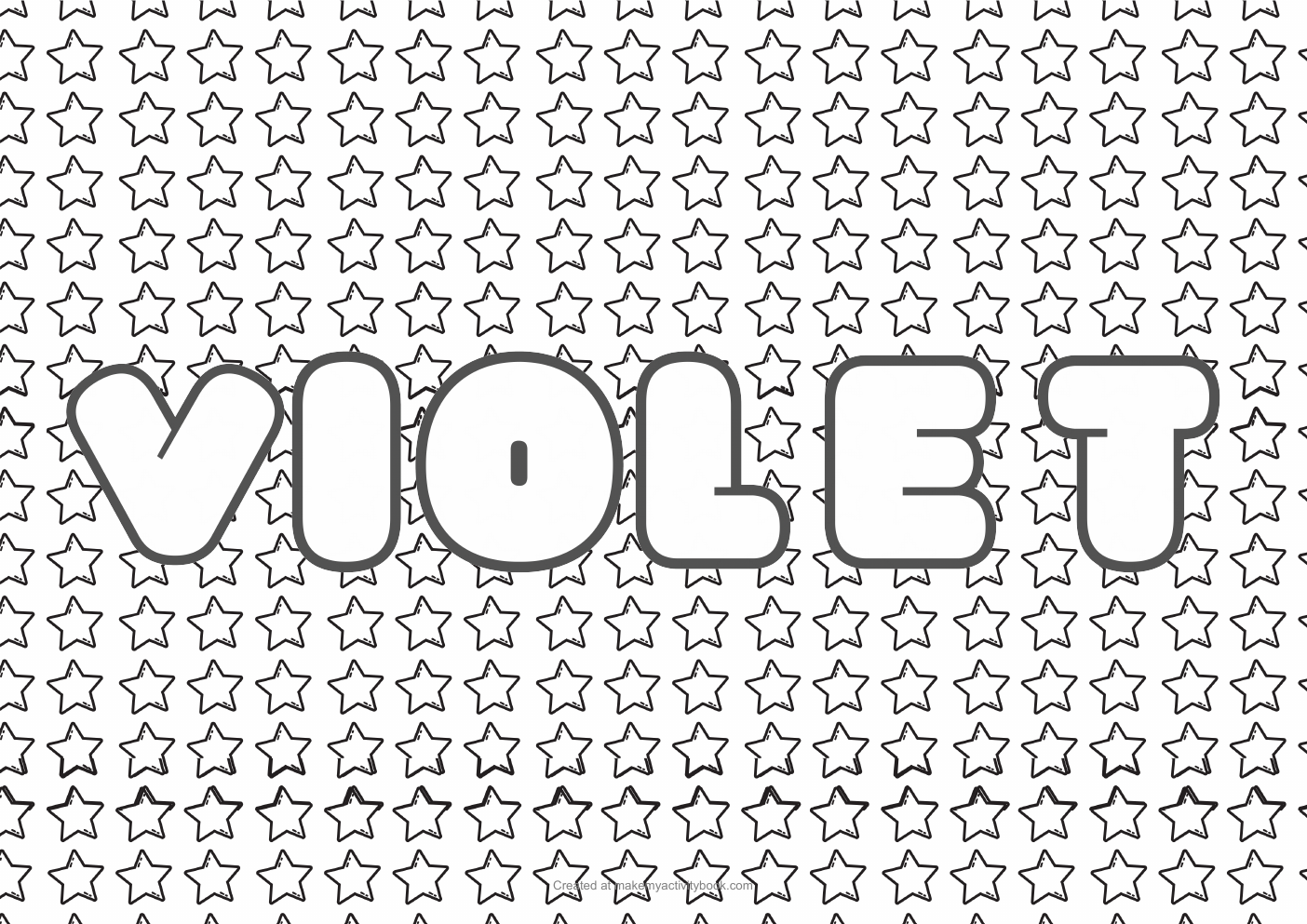Violet stars colouring sheet