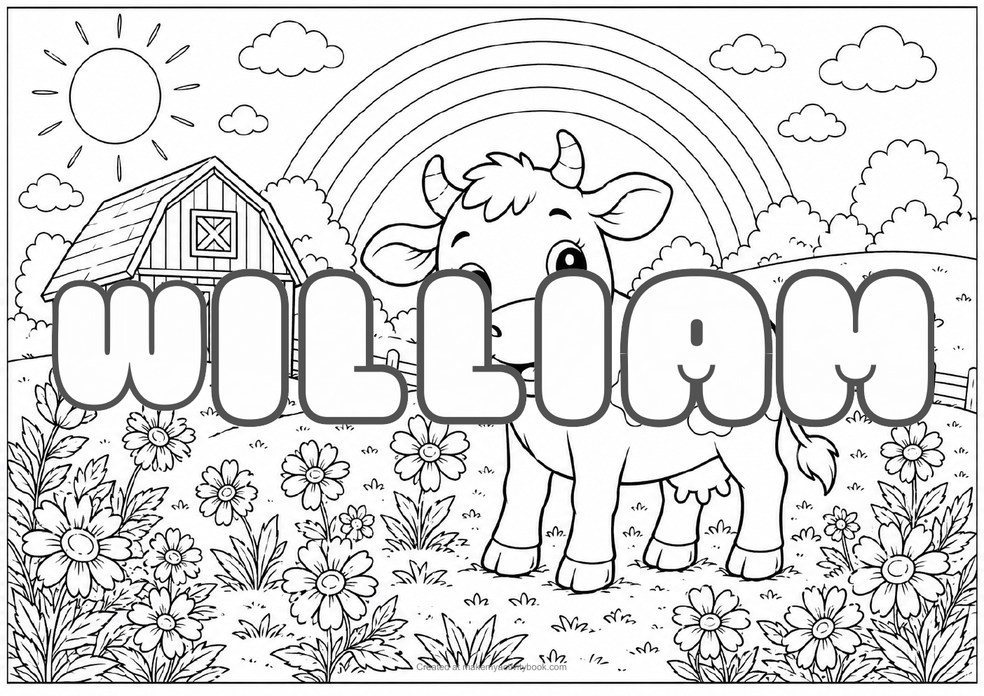 William farm colouring sheet