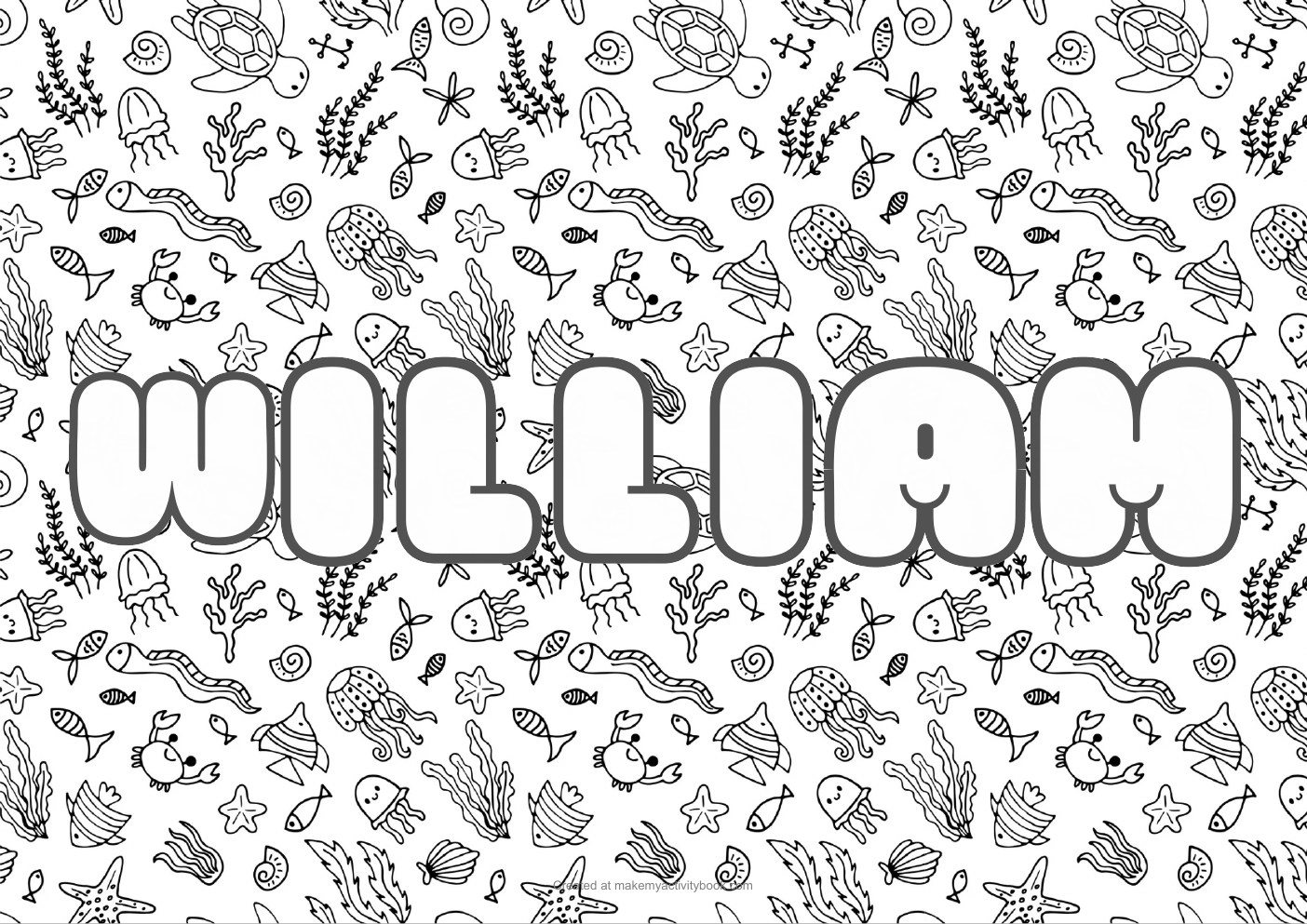 William sea colouring sheet