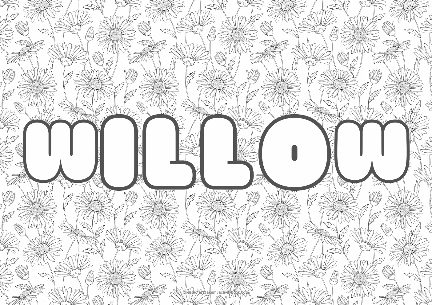 Willow flowers colouring sheet