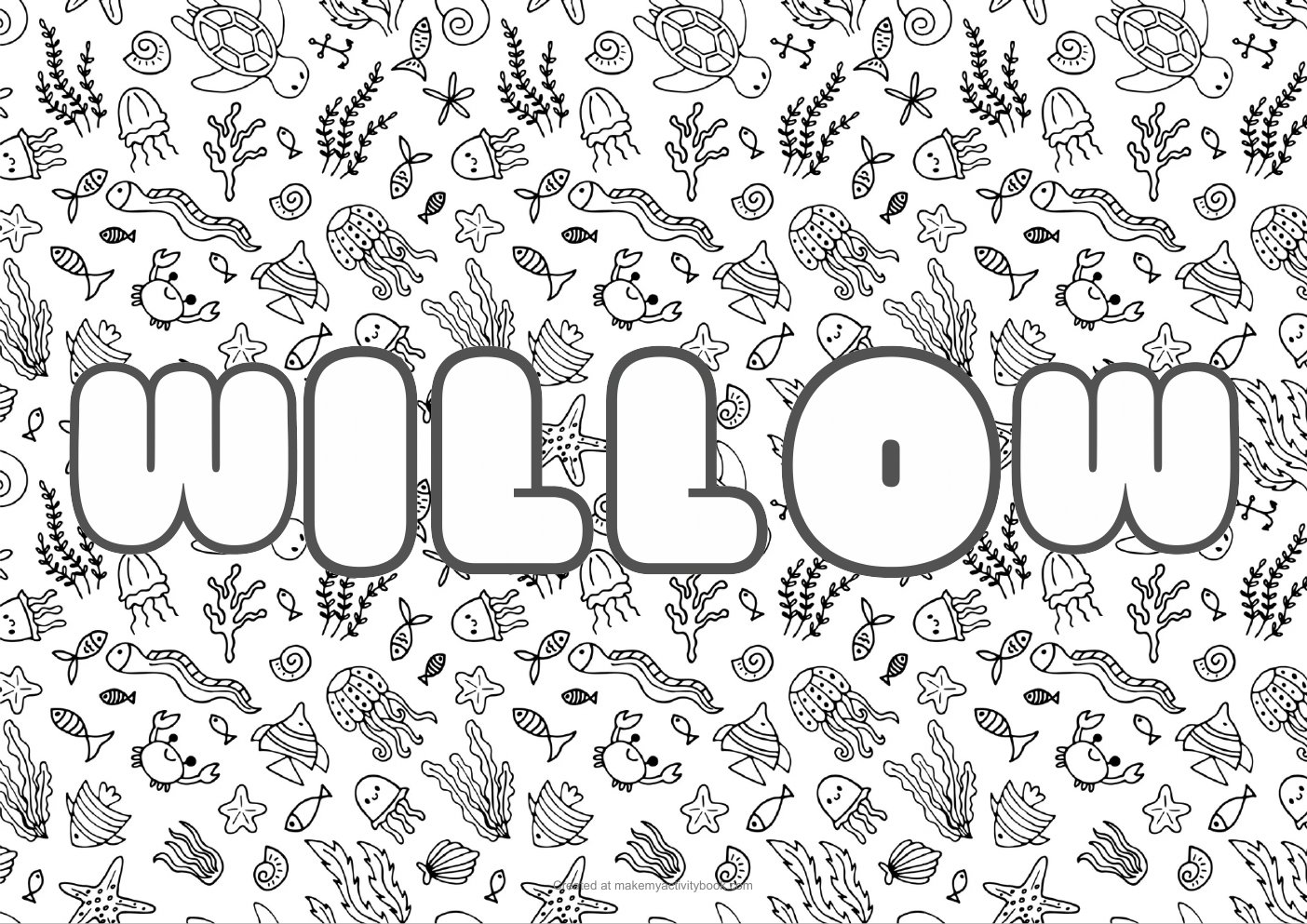 Willow sea colouring sheet