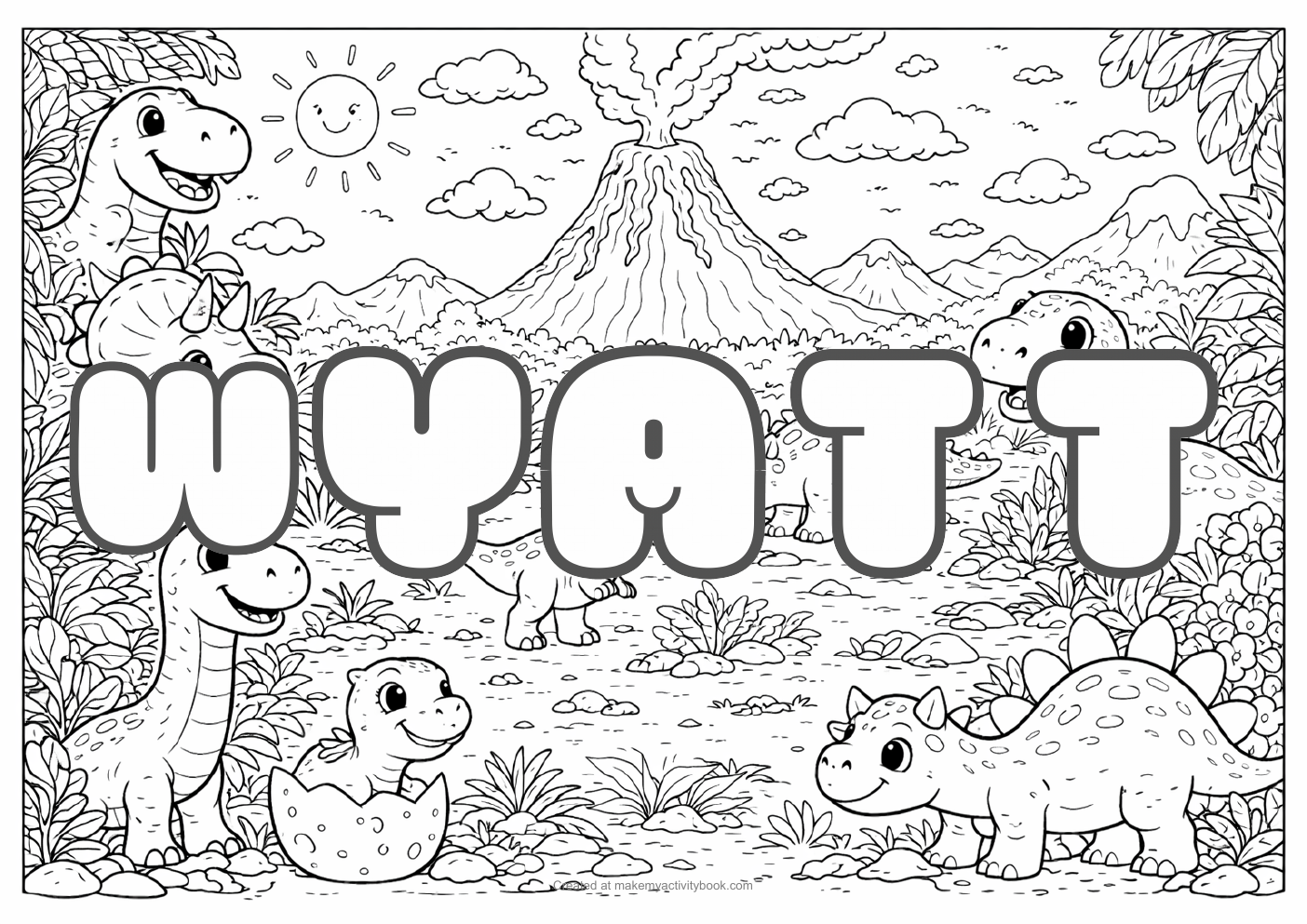 Wyatt dinosaur colouring sheet