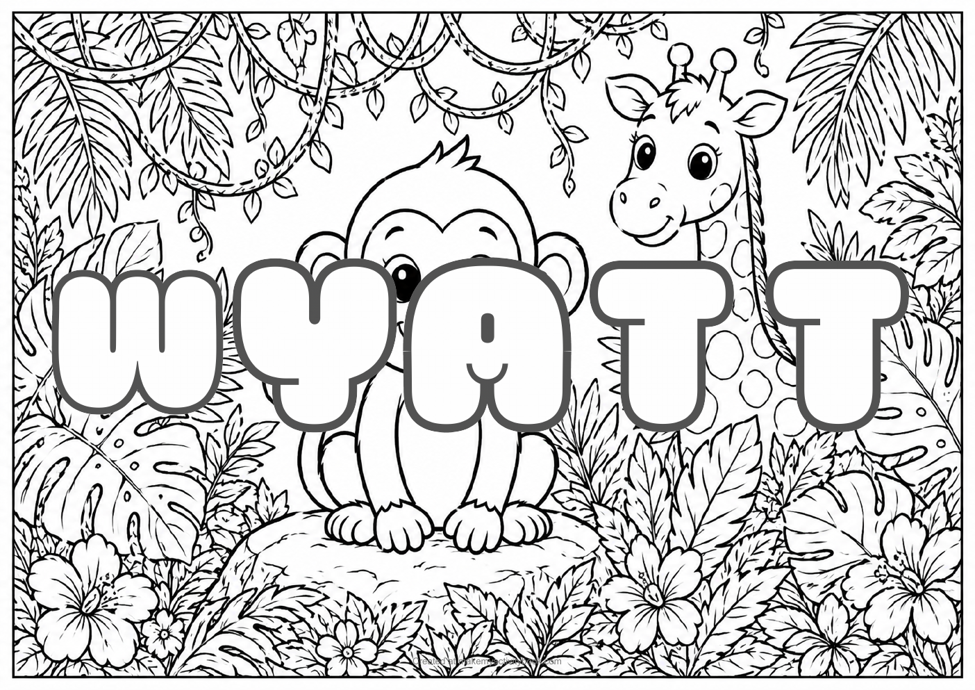 Wyatt jungle colouring sheet
