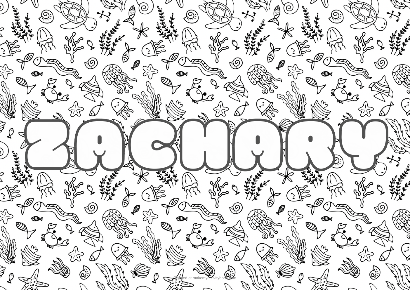 Zachary sea colouring sheet
