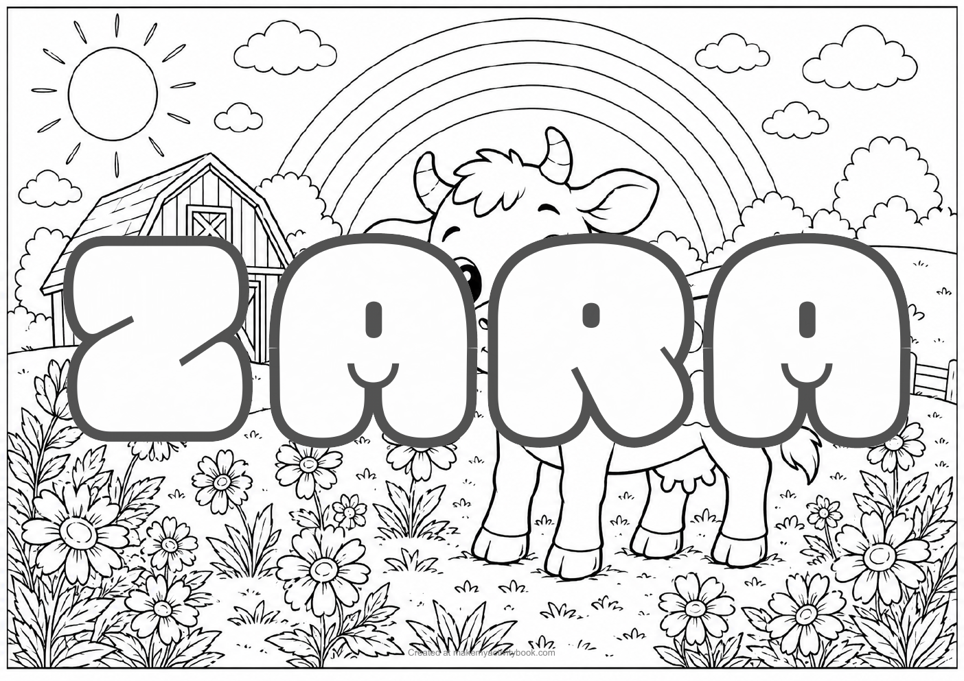 Zara farm colouring sheet