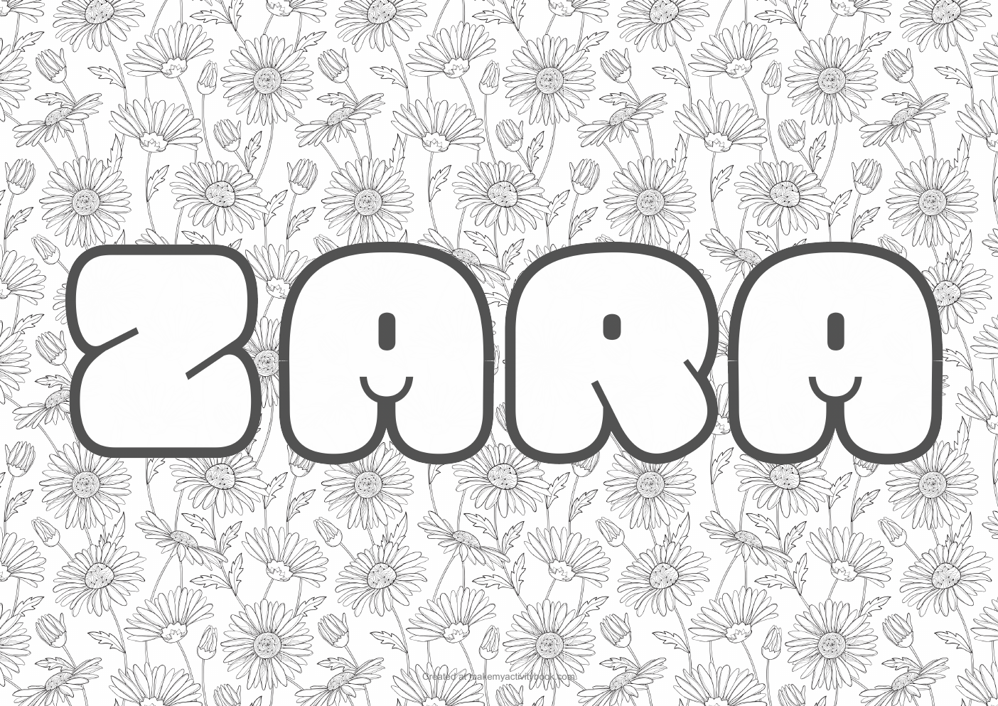 Zara flowers colouring sheet