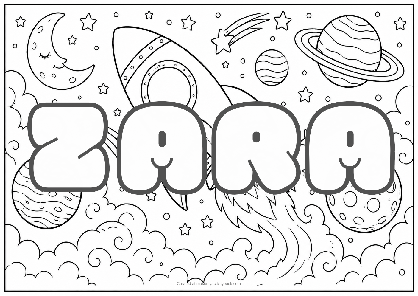 Zara space colouring sheet