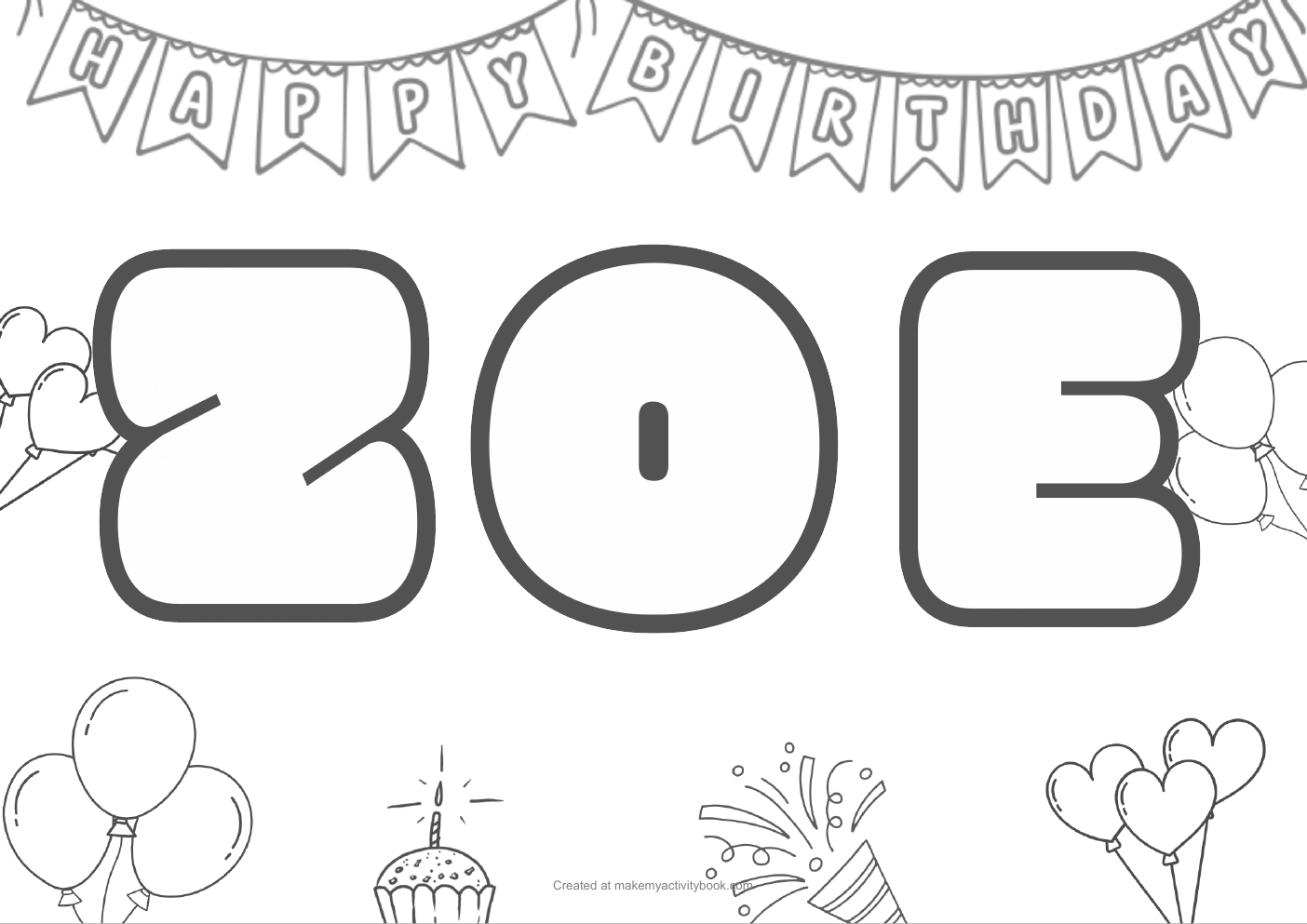 Zoe birthday colouring sheet
