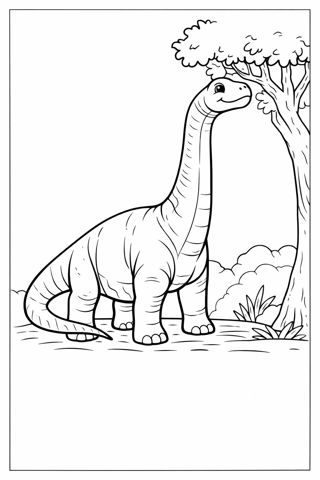 Brachiosaurus colouring sheet — printable PDF