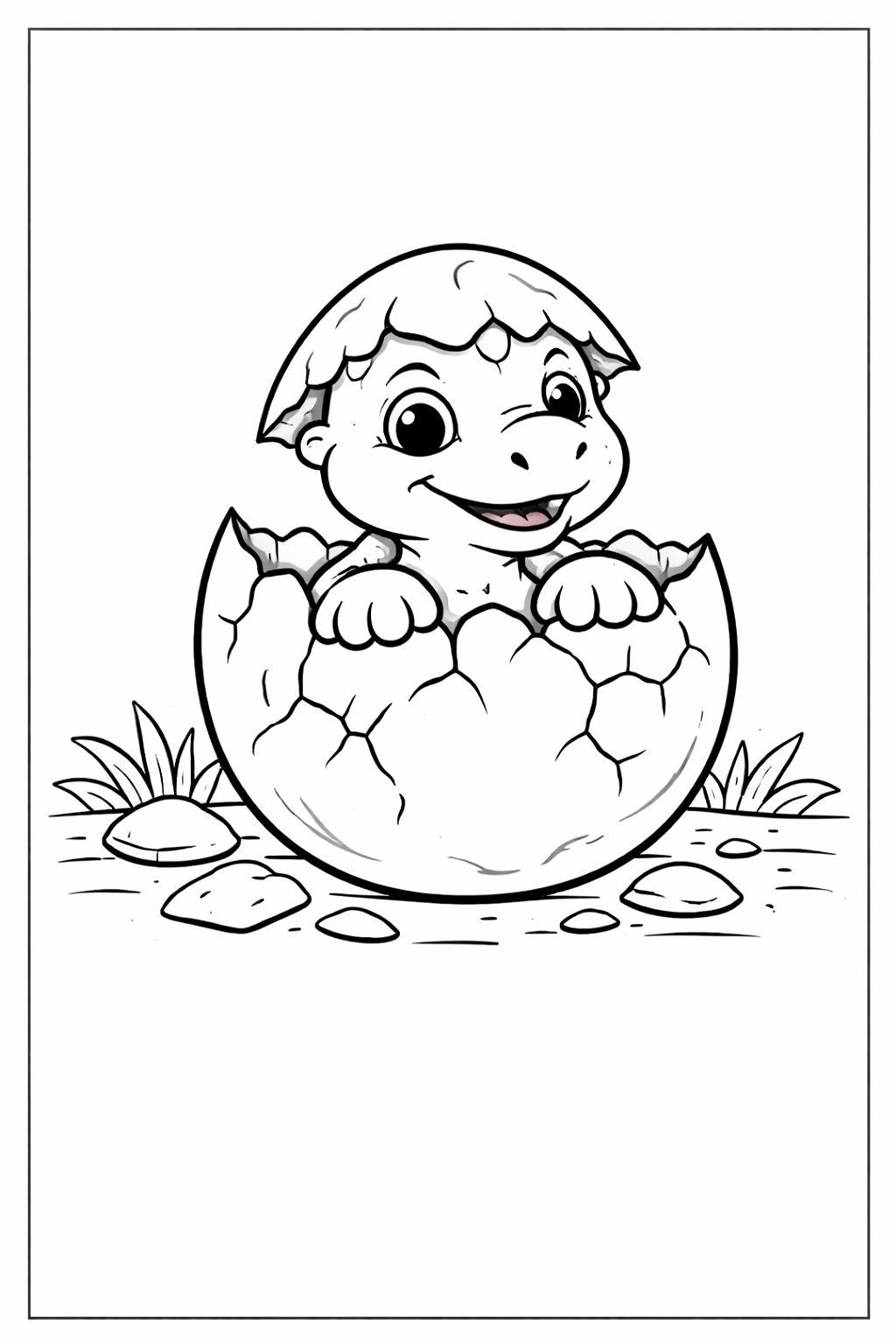 Hatching Egg colouring sheet — printable PDF