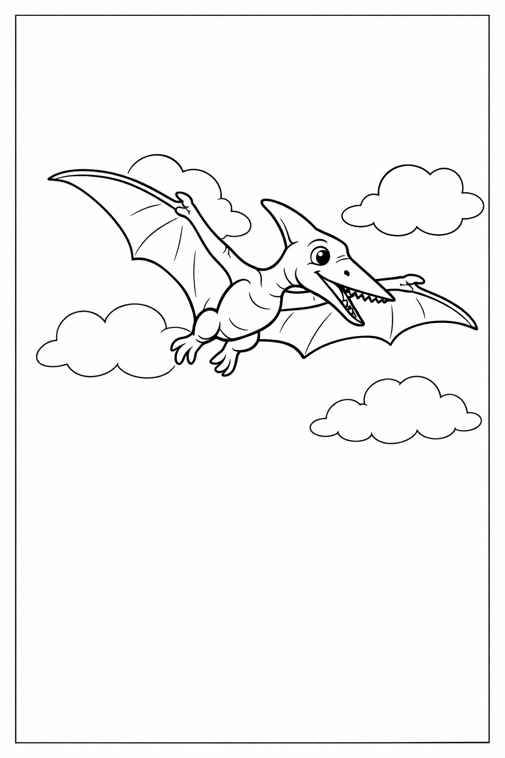 Pterodactyl colouring sheet — printable PDF
