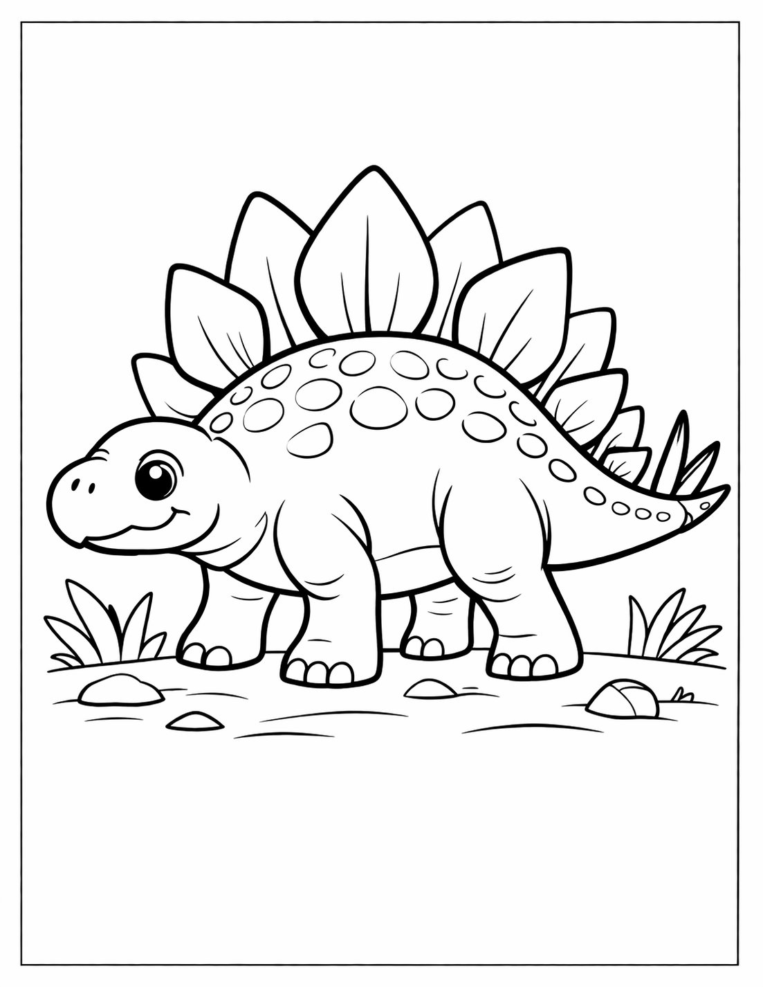 Stegosaurus colouring sheet — printable PDF