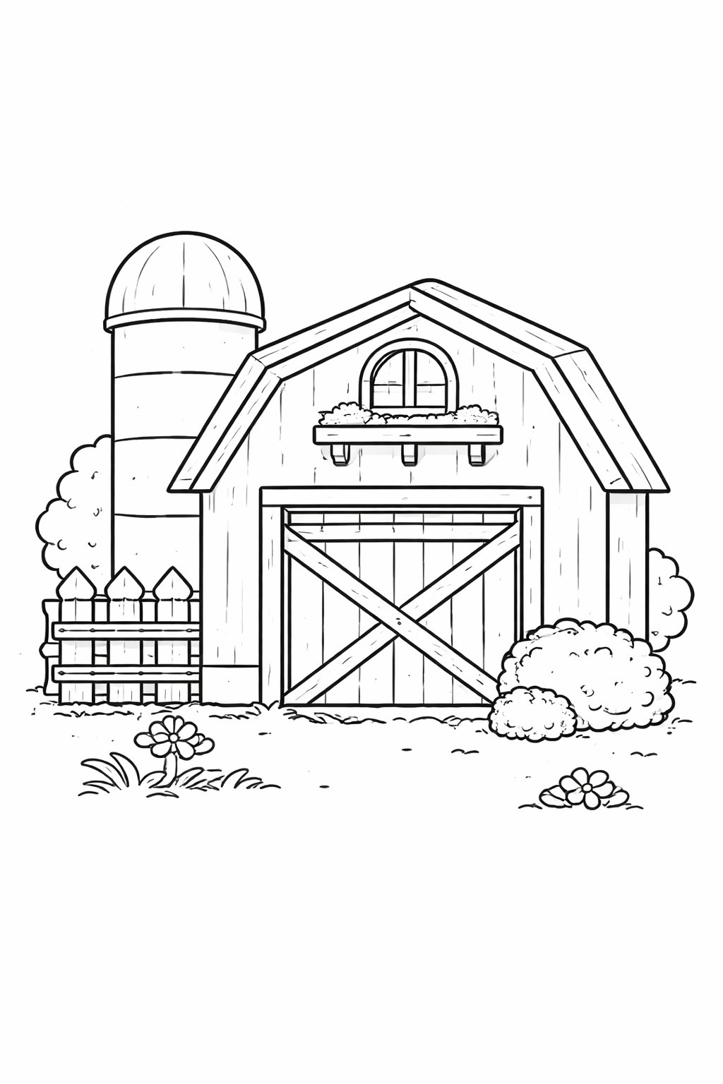 Farm Barn colouring sheet — printable PDF