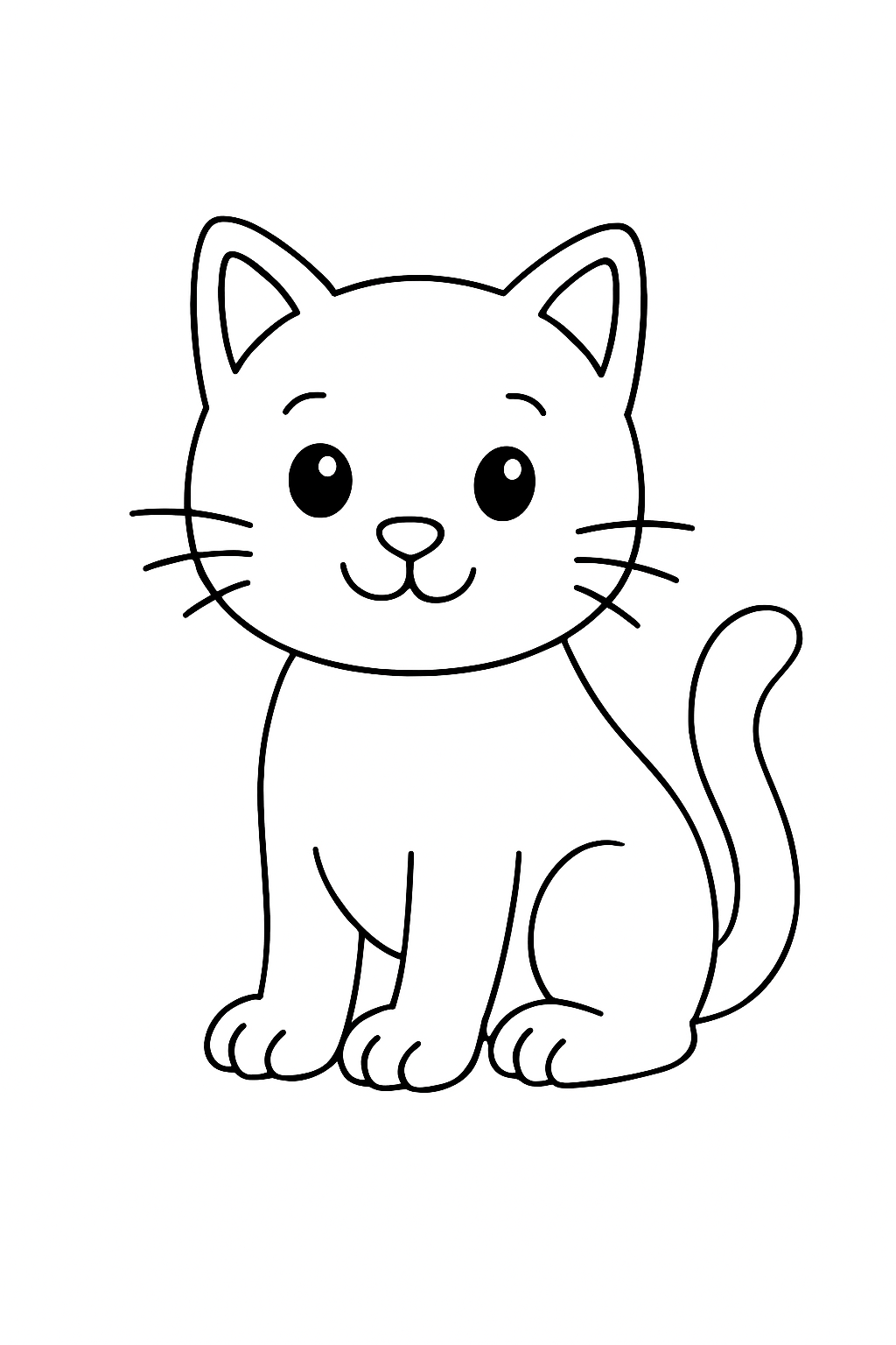 Farm cat colouring sheet — printable PDF