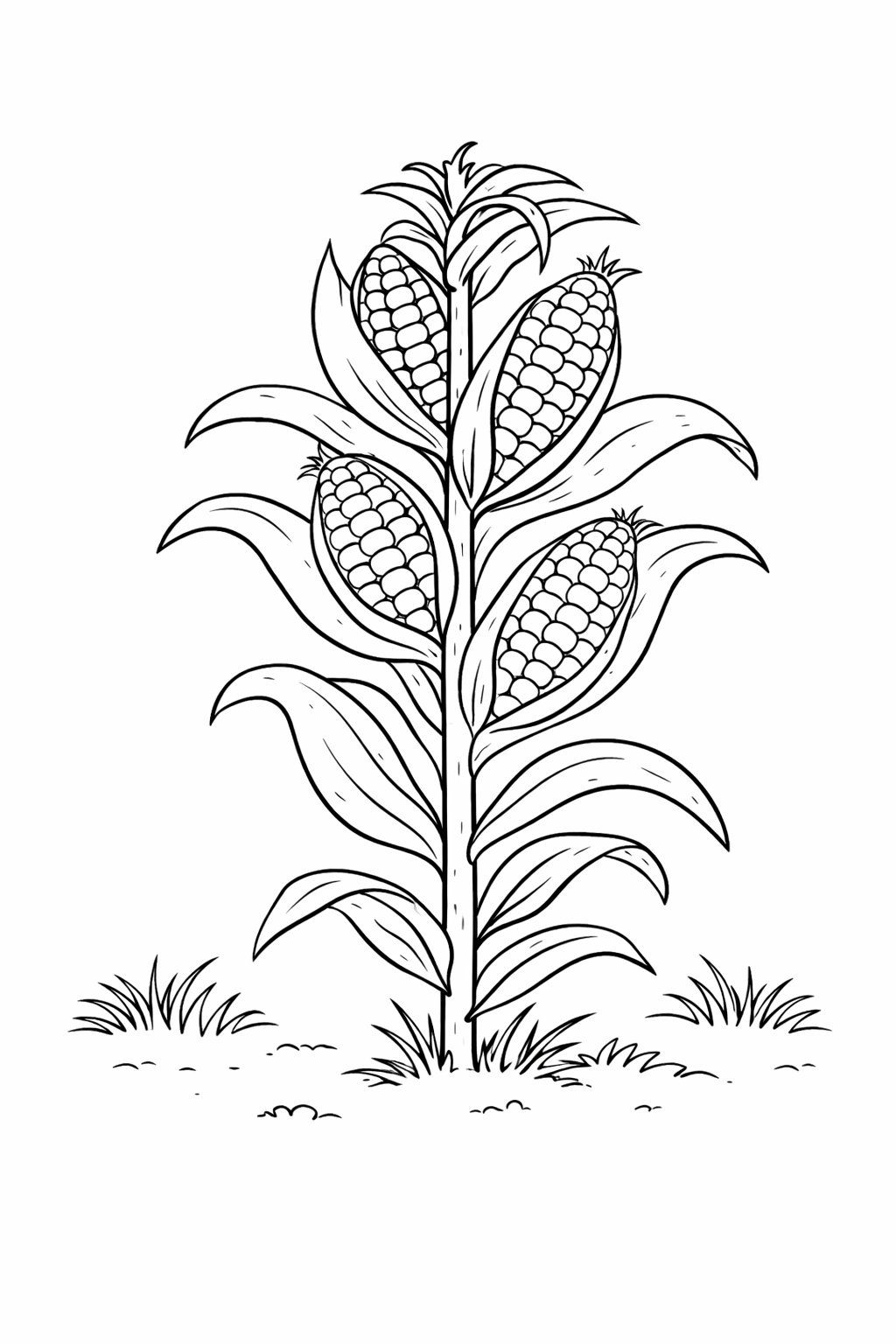 Farm Sweetcorn colouring sheet — printable PDF