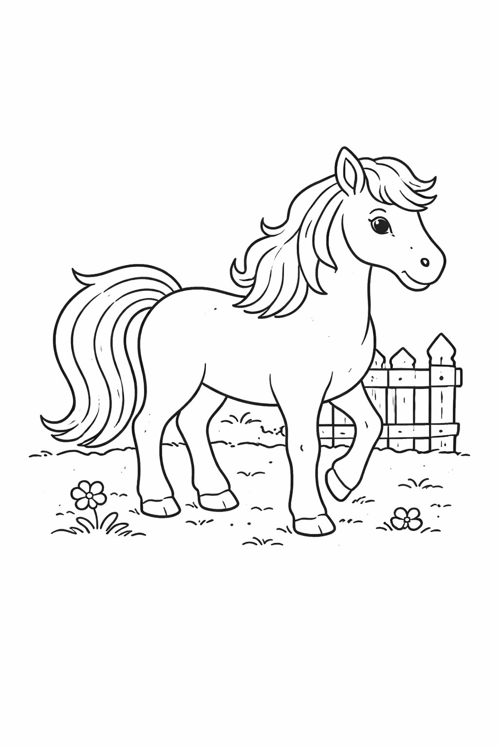 Farm Horse colouring sheet — printable PDF