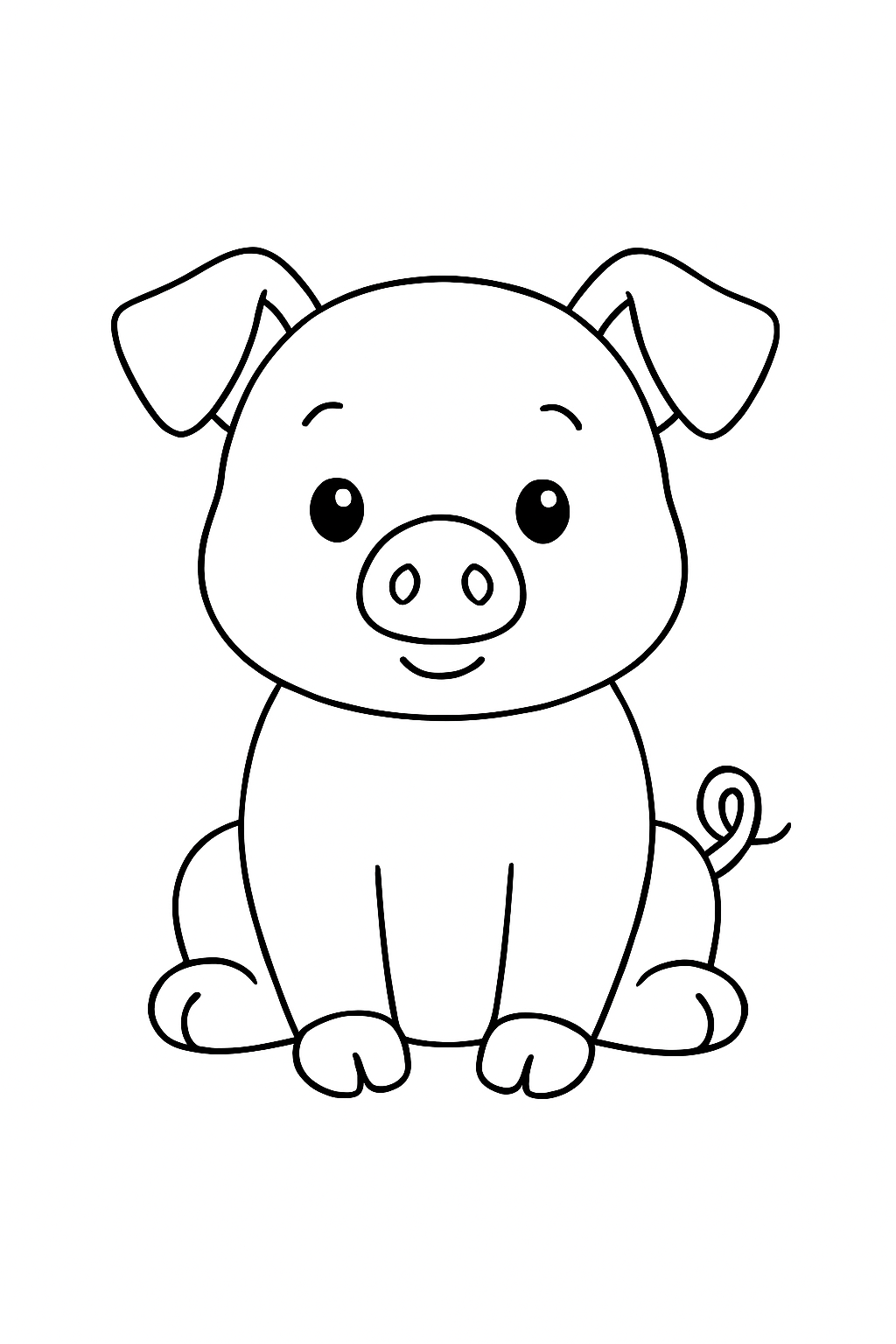 Farm pig colouring sheet — printable PDF