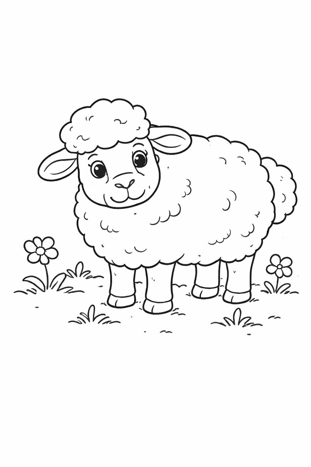 Farm Sheep colouring sheet — printable PDF