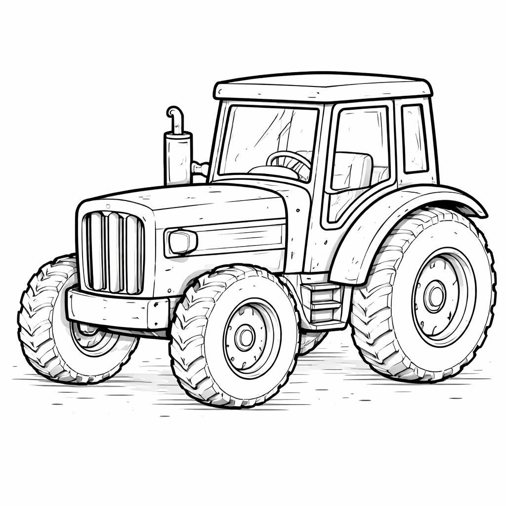 Farm tractor colouring sheet — printable PDF