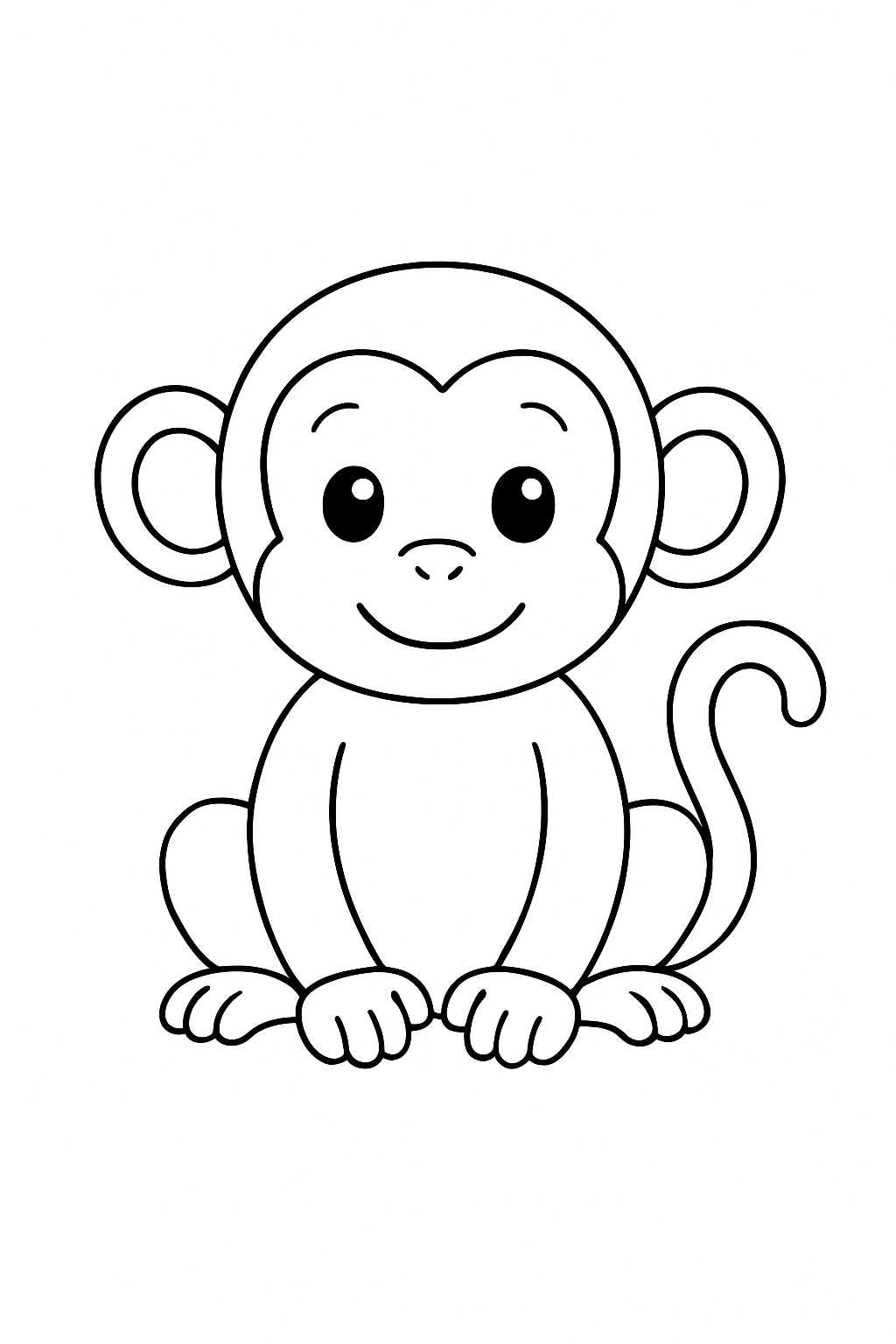 Monkey colouring sheet — printable PDF