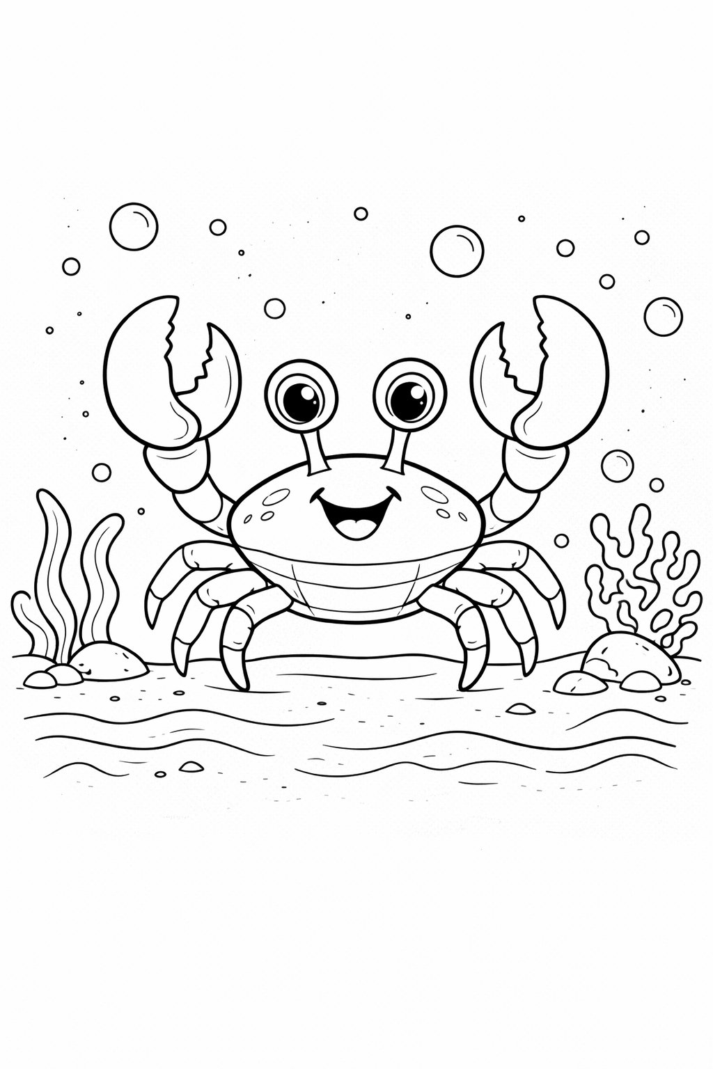 Crab colouring sheet — printable PDF