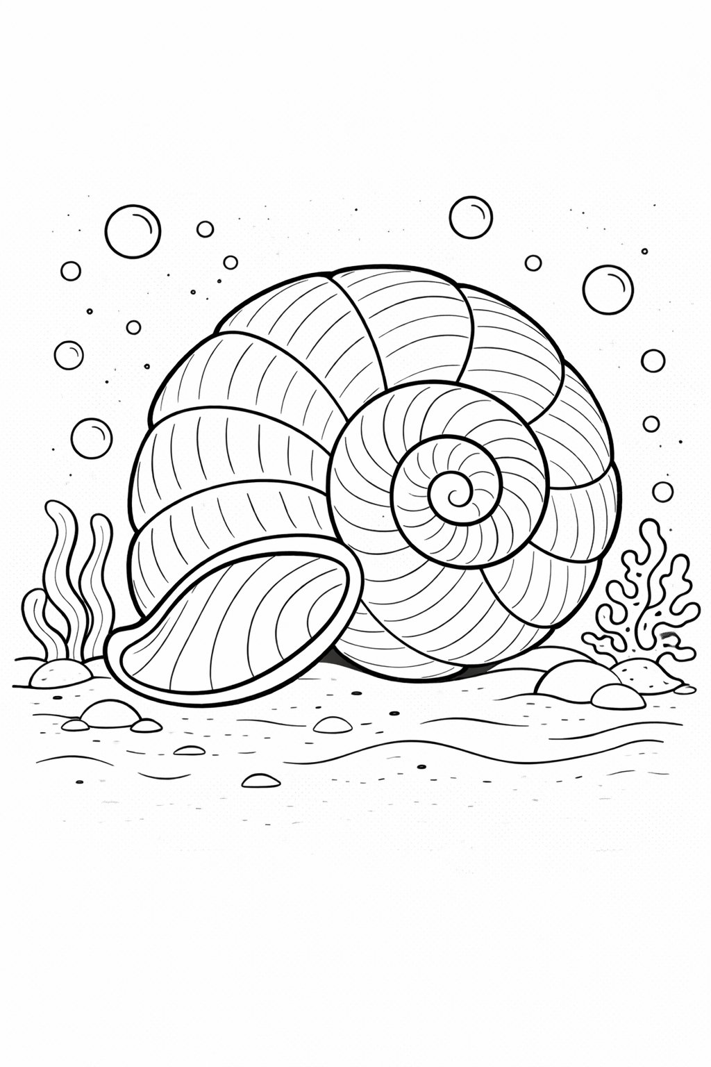 Shell colouring sheet — printable PDF