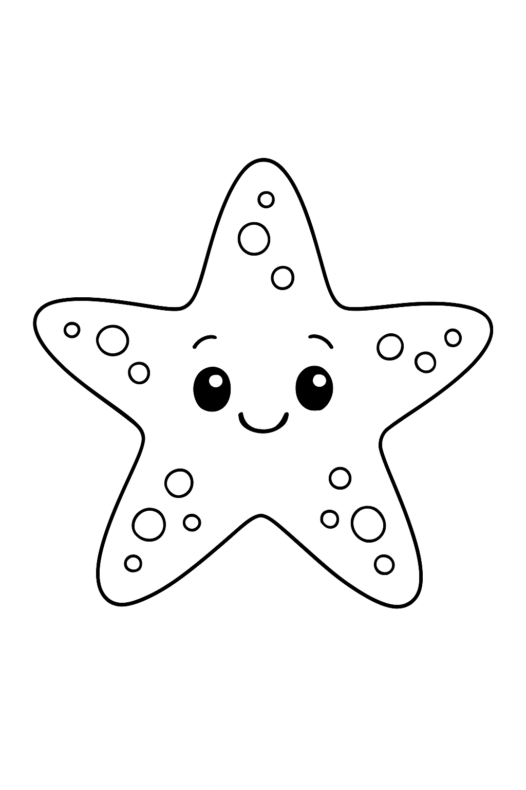 Starfish colouring sheet — printable PDF