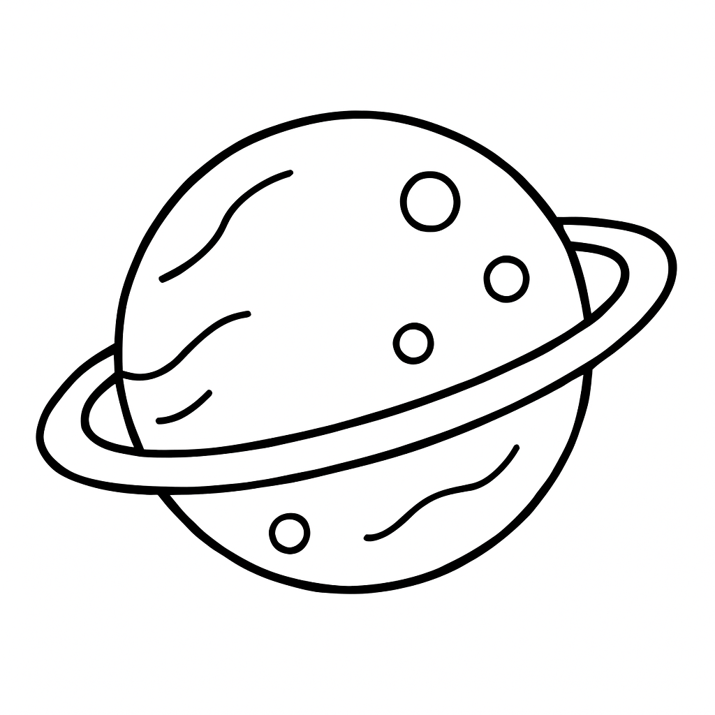 Planet colouring sheet — printable PDF