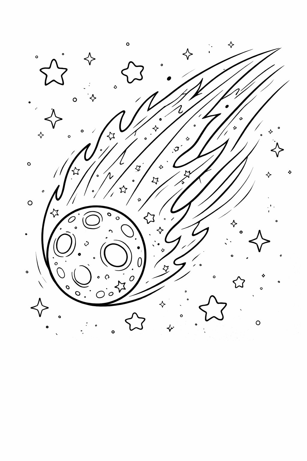 Comet colouring sheet — printable PDF