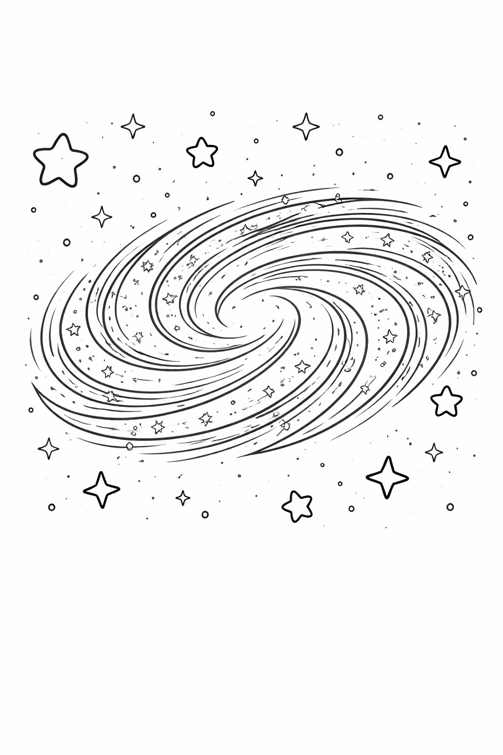 Galaxy colouring sheet — printable PDF