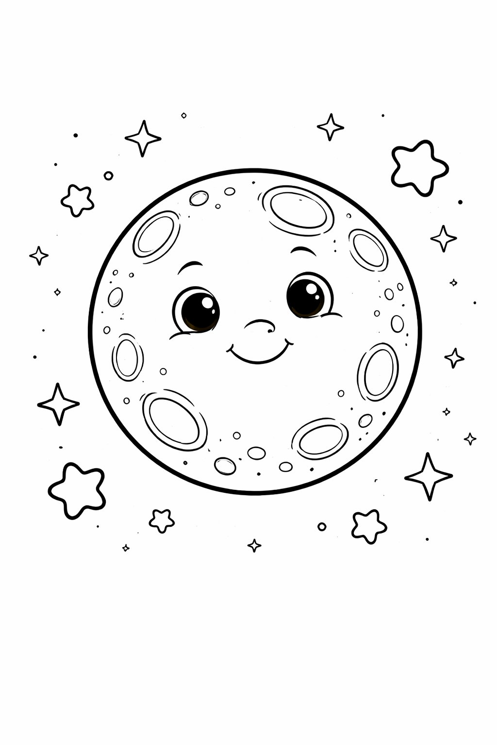 Moon colouring sheet — printable PDF