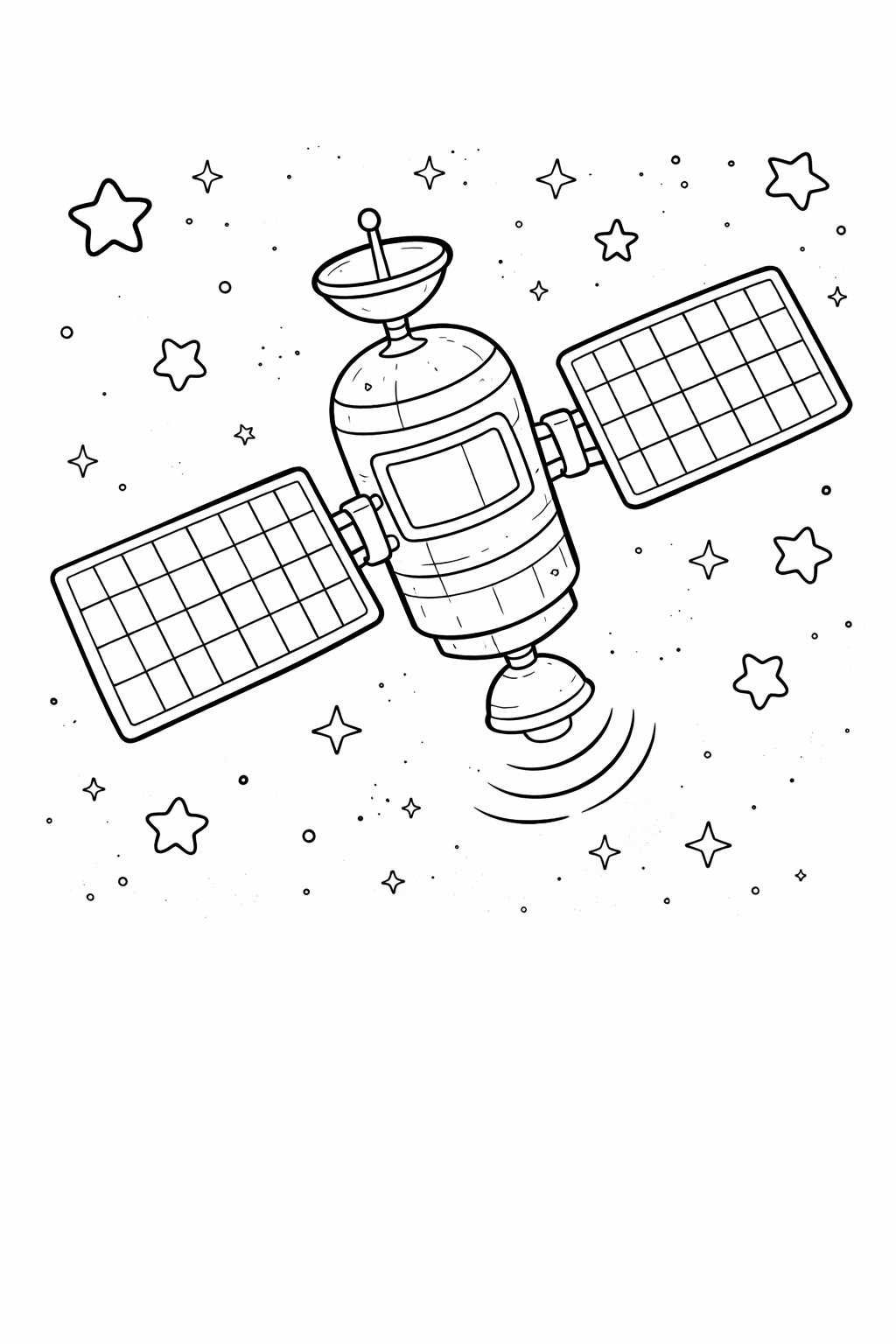 Satellite colouring sheet — printable PDF
