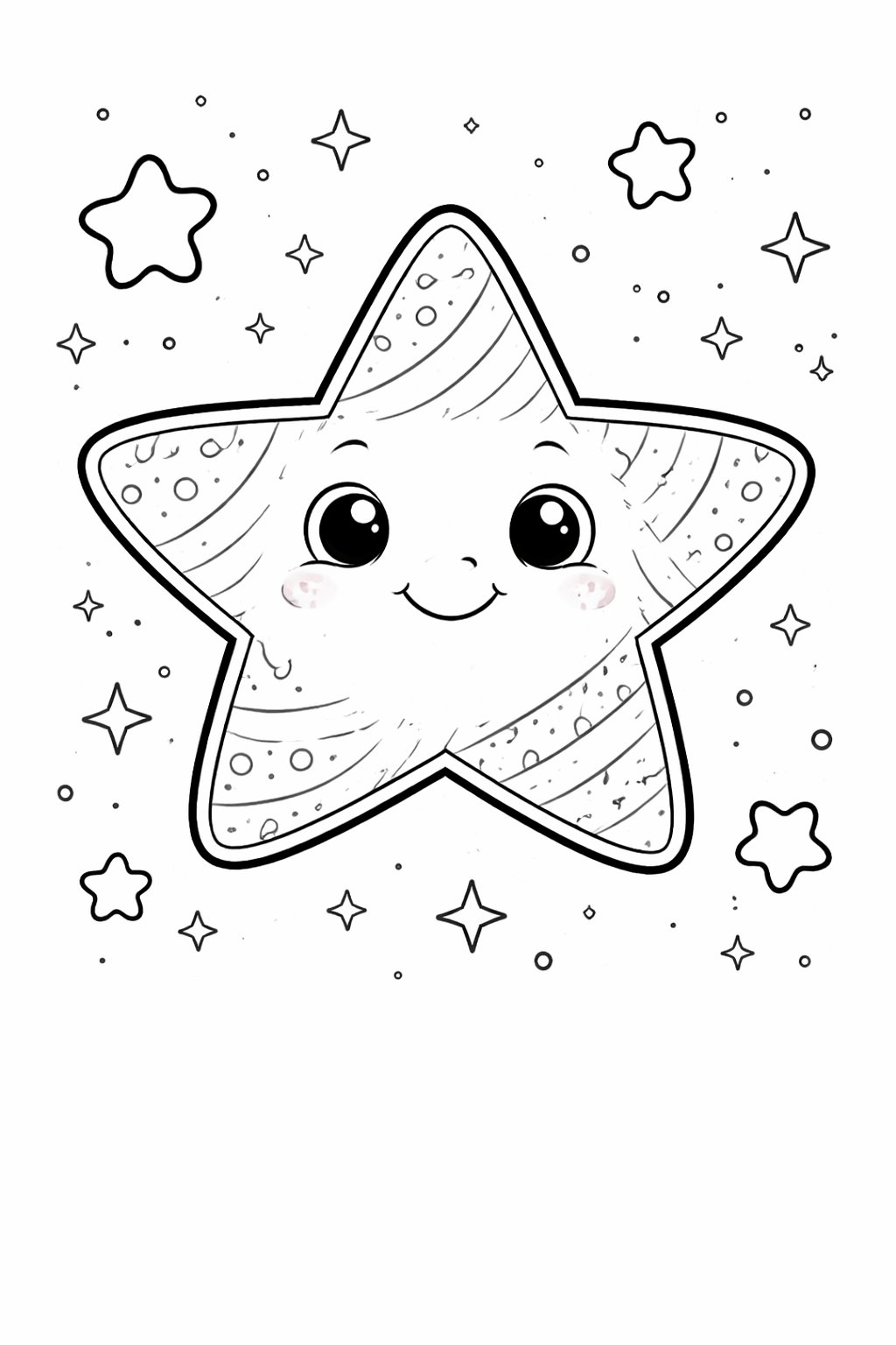 Star colouring sheet — printable PDF