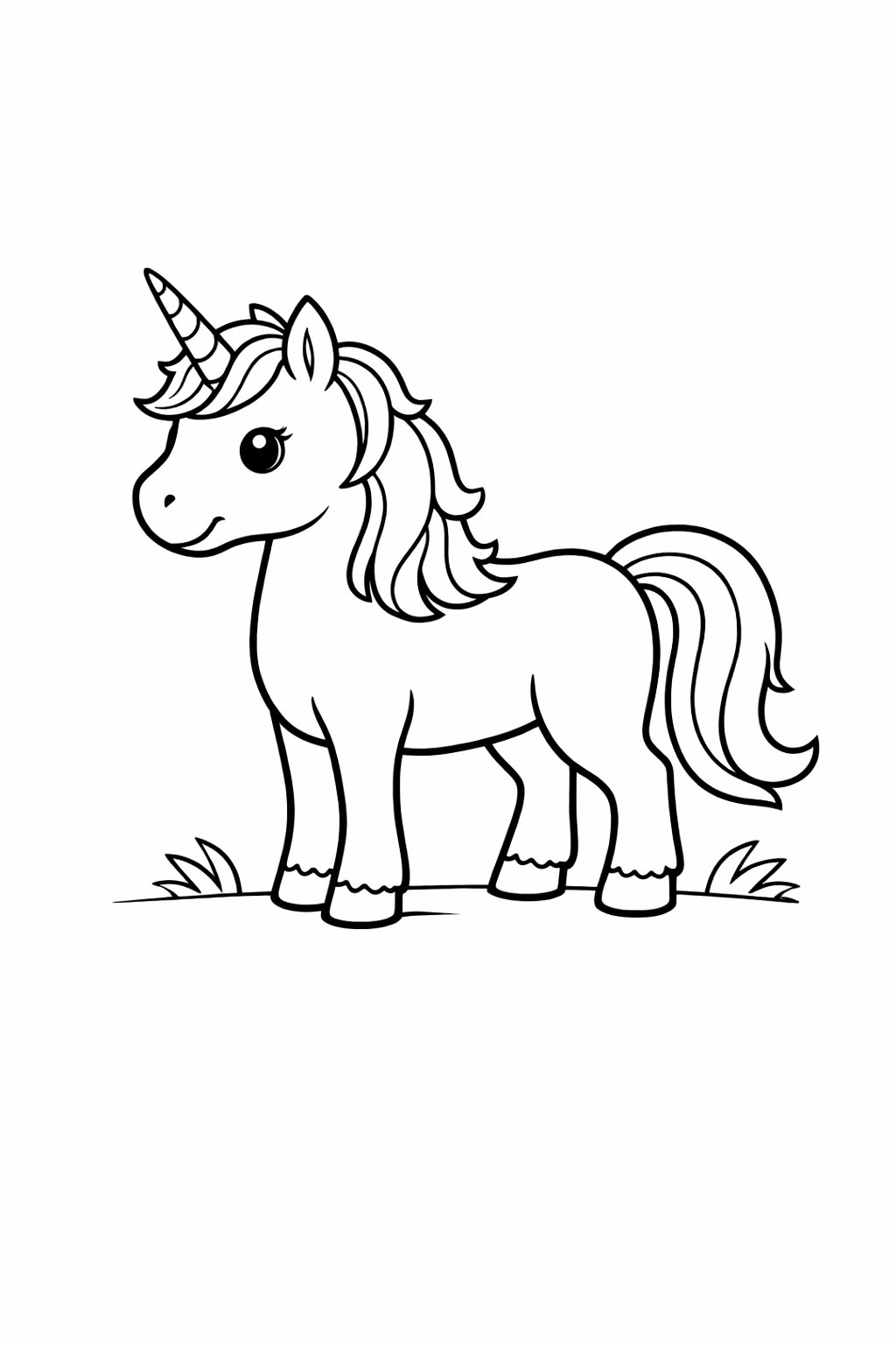 Standing Unicorn colouring sheet — printable PDF
