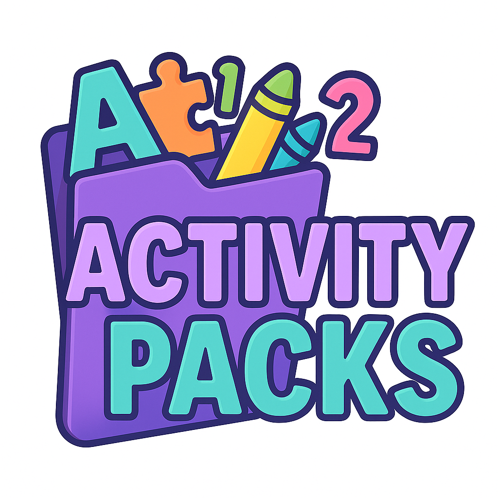 Downloadable PDF activity packs with multiple worksheets for kids