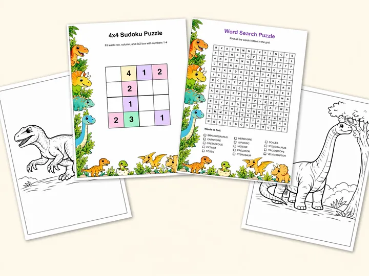 Dinosaur Adventure activity pack