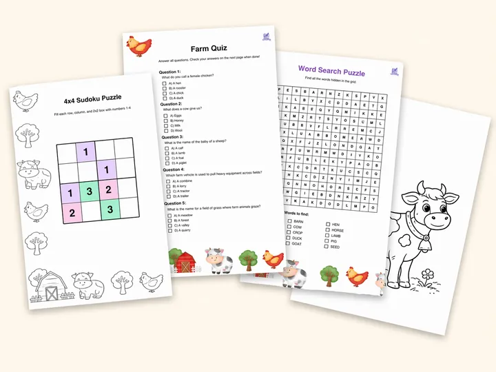 Farm Friends activity pack