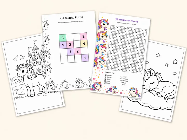 Unicorn Magic activity pack