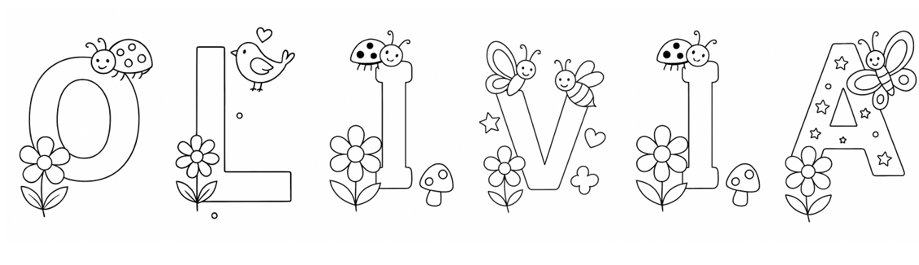 Free printable Olivia name coloring page for kids